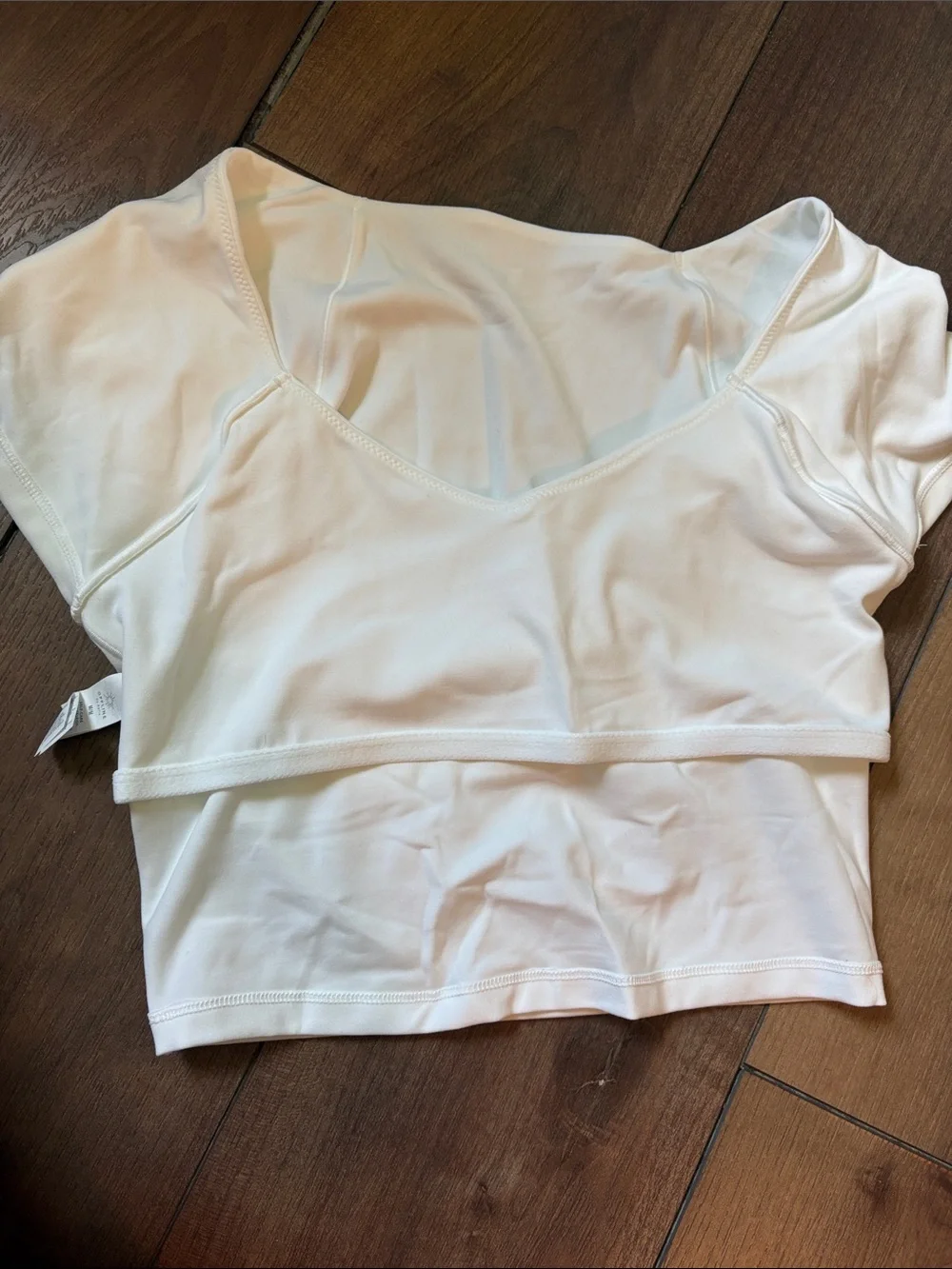 Aerie White V-Neck Women's Crop Top - Picture 4 of 4